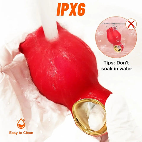 Rose Suction Vibrator with Handle Grip