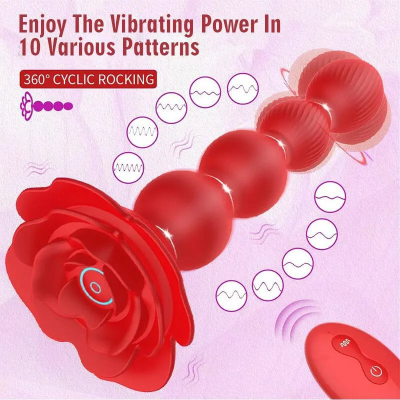 Rose Bead Vibrating Anal Plug view