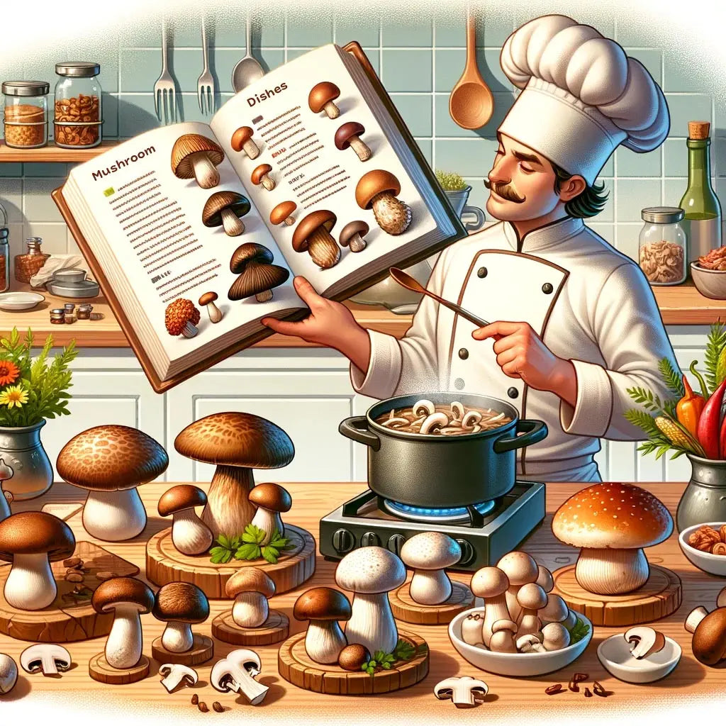 chef choosing mushroom dishes