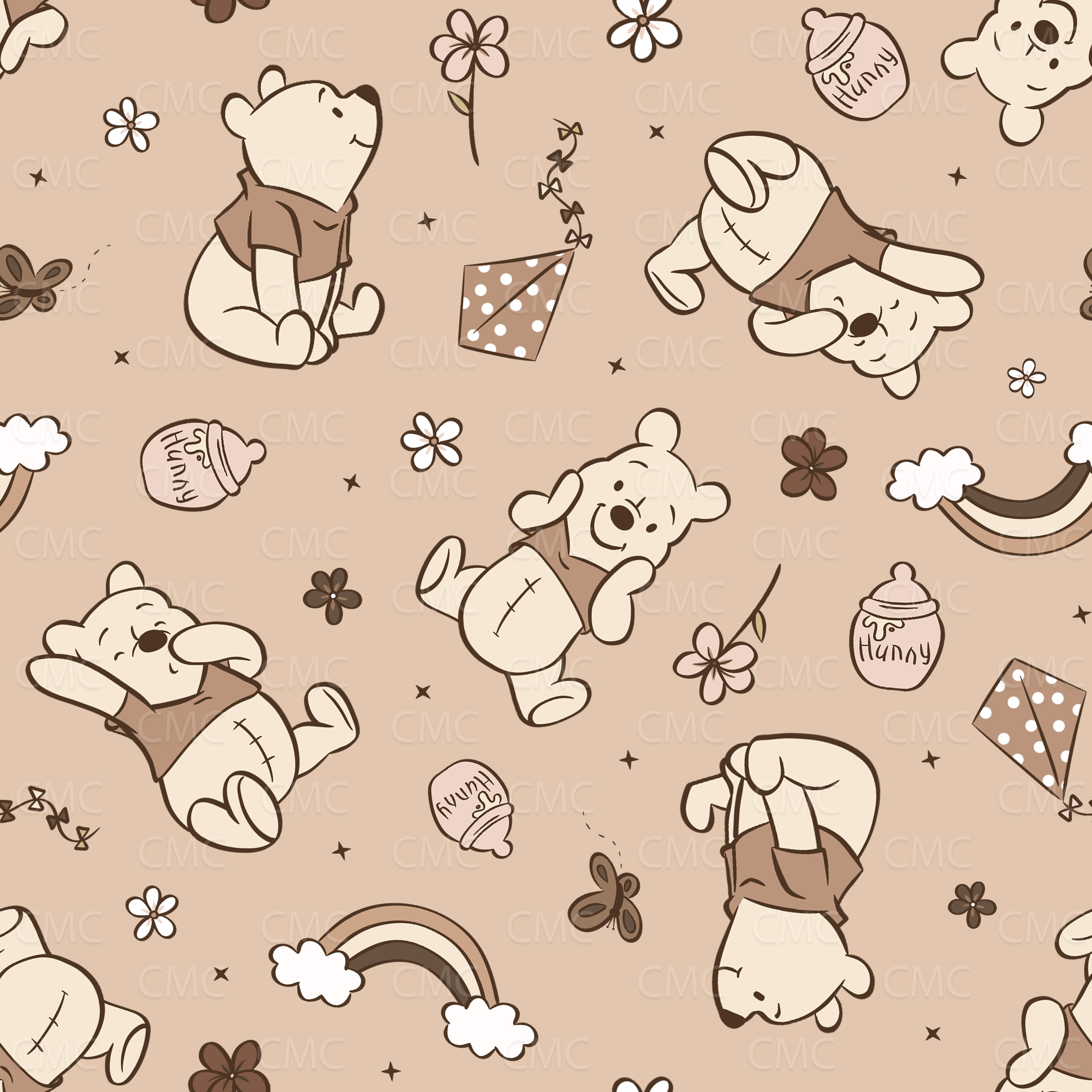 Spring Bear Mix Neutral Tan Seamless Pattern - Limited!