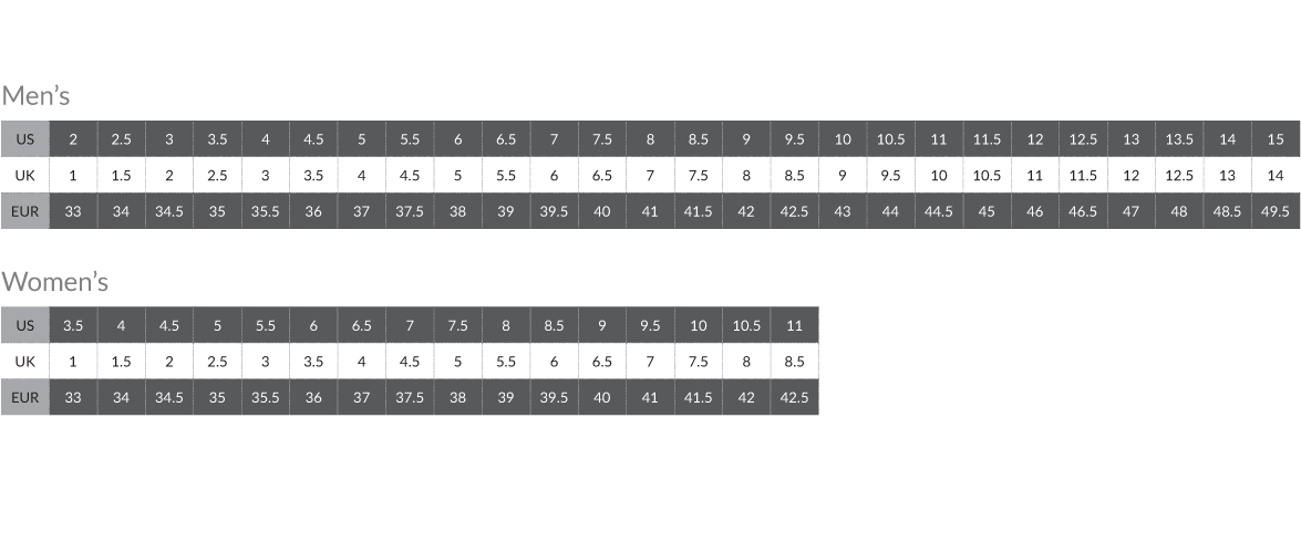 adidas five ten size chart