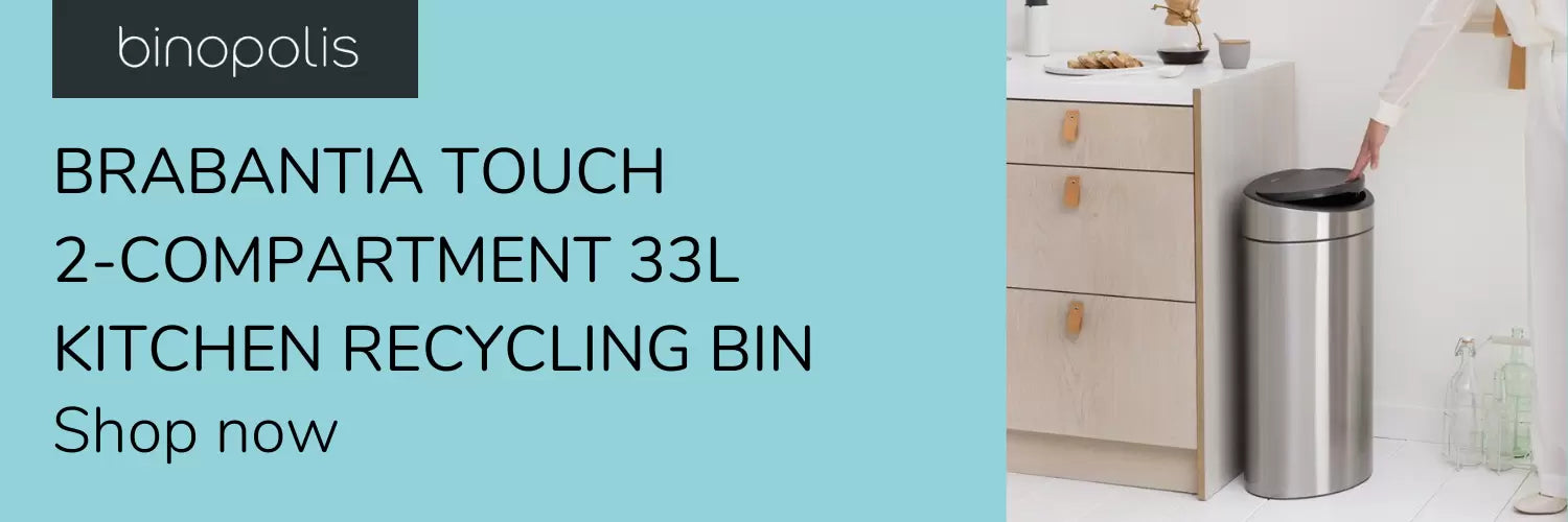 Brabantia Touch 2 compartment 33 litre kitchen recycling bin