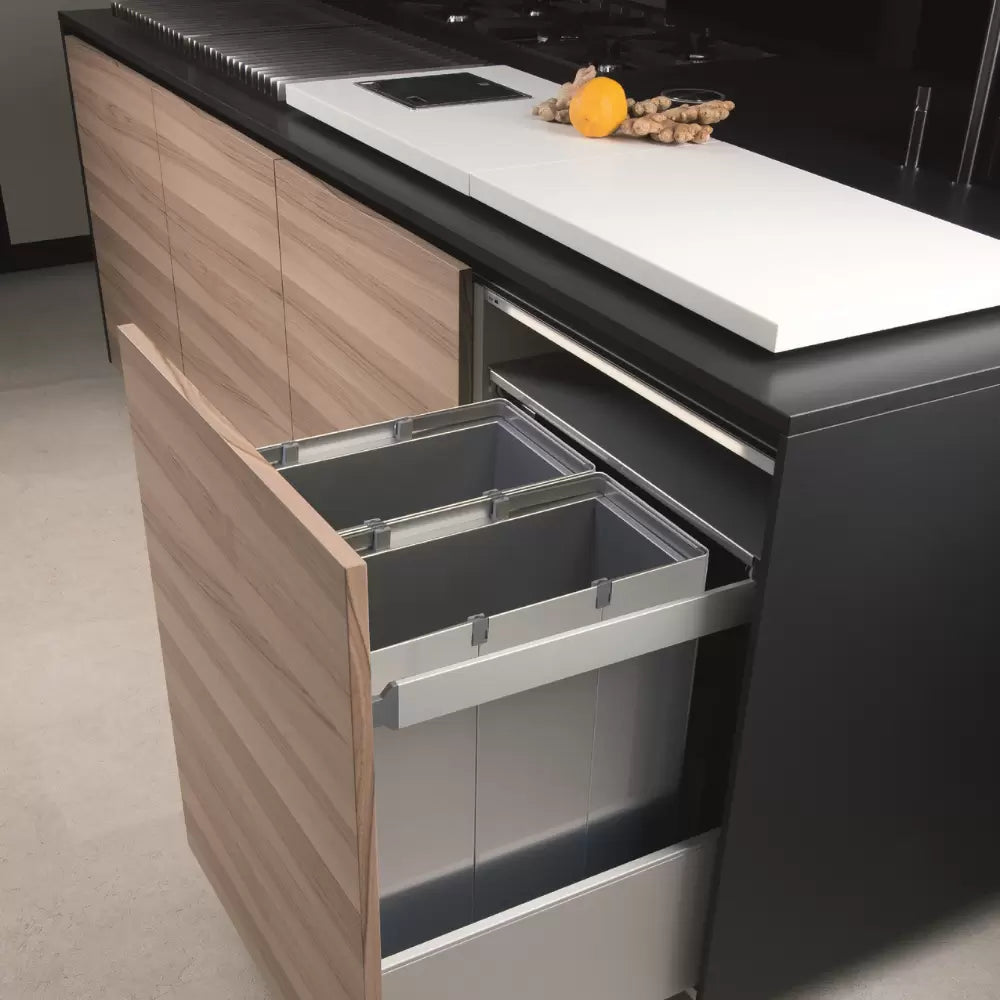 A Tecnoinox 2 Compartment 88L installed in a kitchen island