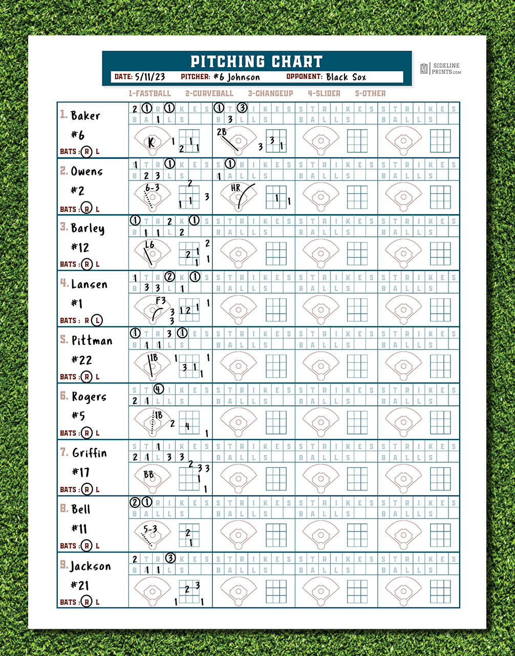 Pitching Chart Notepad