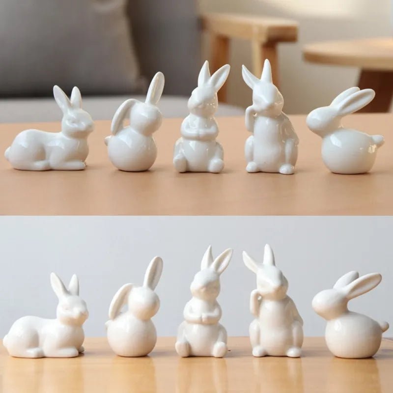 Easter White Rabbit Figurines