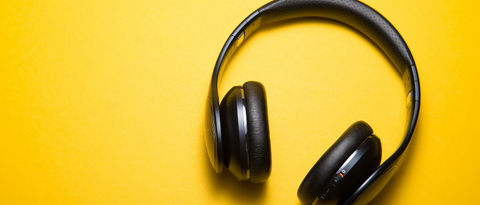 noise cancelling headphone in a yellow background