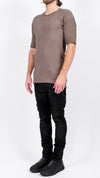 ISAAC SELLAM - RIB T SHIRT, IN TAUPE