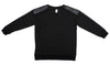 SONS OF SIOUX - COTTON LONGSLEEVE TOP WITH LEATHER EFFECT, IN BLACK