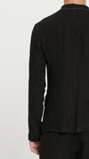 MASNADA - LINEN JACKET WITH STITCHES, IN BLACK