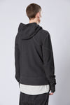 THOM KROM - SWEATSHIRT HOODED ZIP JACKET MSJ 632, IN BLACK OIL