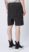 THOM KROM - SWEATSHIRT DROP CROTCH SHORTS MST 420, IN BLACK OIL