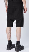 THOM KROM - WOVEN STRETCH MATERIAL DROP CROTCH SHORTS MST 439, IN BLACK