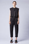 THOM KROM - BLOUSE VEST WITH WIDE SHOULDERS WH 6, IN BLACK