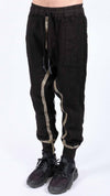 ISAAC SELLAM - LOW CROTCH LINEN PANTS, BLACK