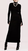 NOSTRA SANTISSIMA - Maxi dress with open back, in black