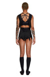 DSTM - FRINGE SUSPENDER BELT, IN BLACK