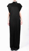 David's Road - Jersey sleeveless dress with leather detail maxi