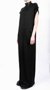 David's Road - Jersey sleeveless dress with leather detail maxi