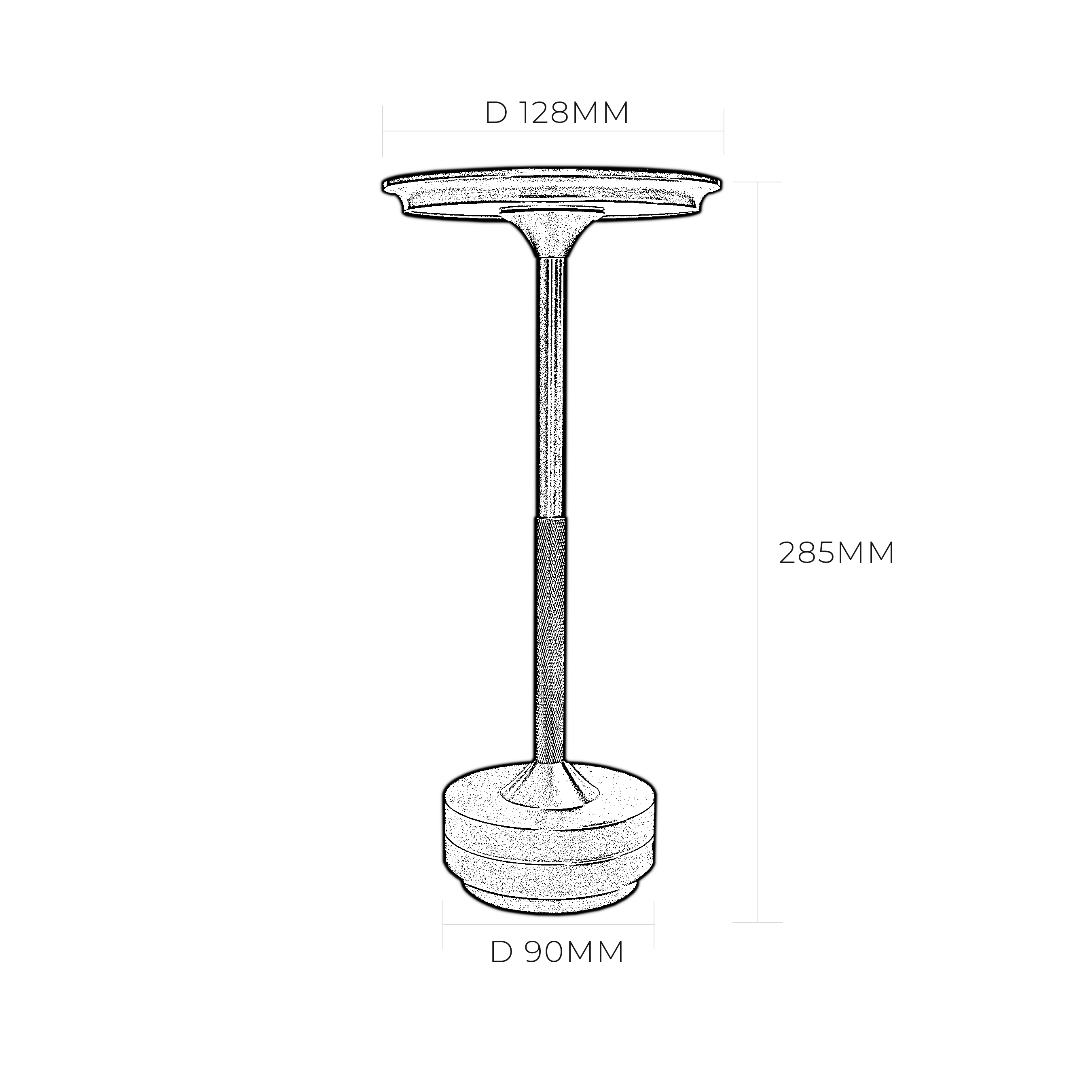 Stehlampe bemaßt