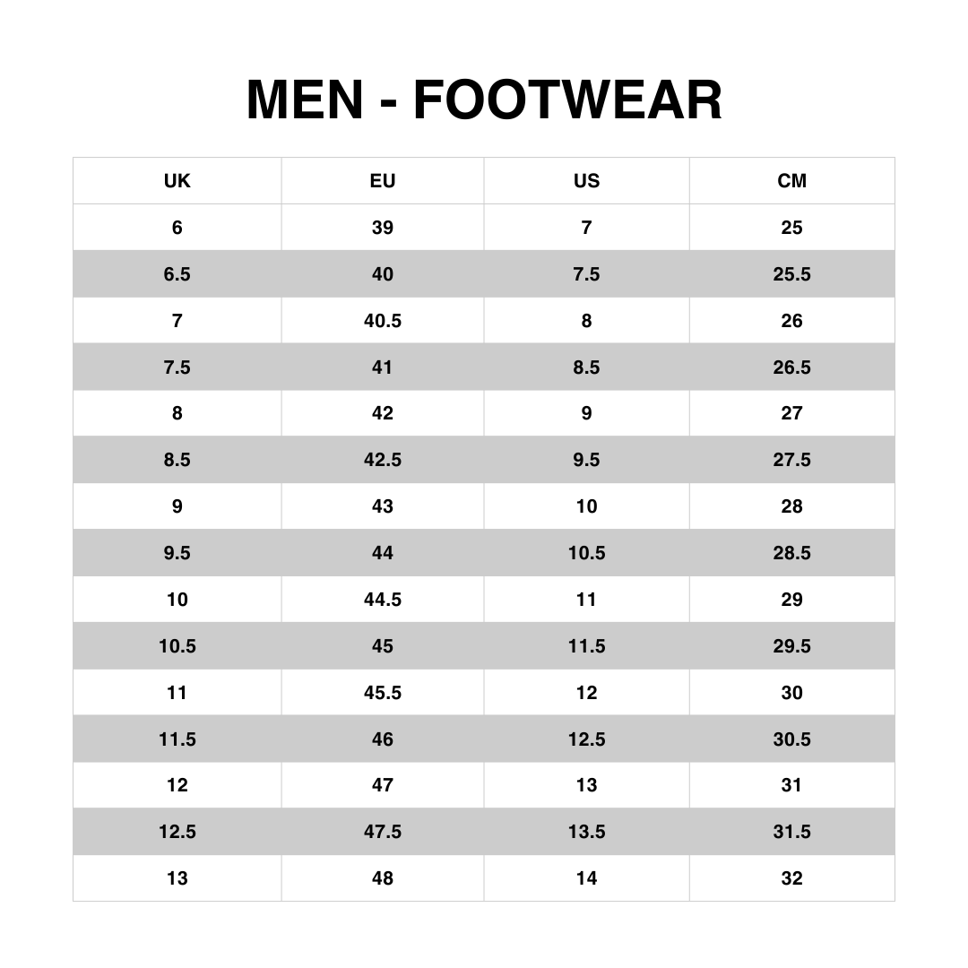 Men Sizing Chart – The North Face Philippines