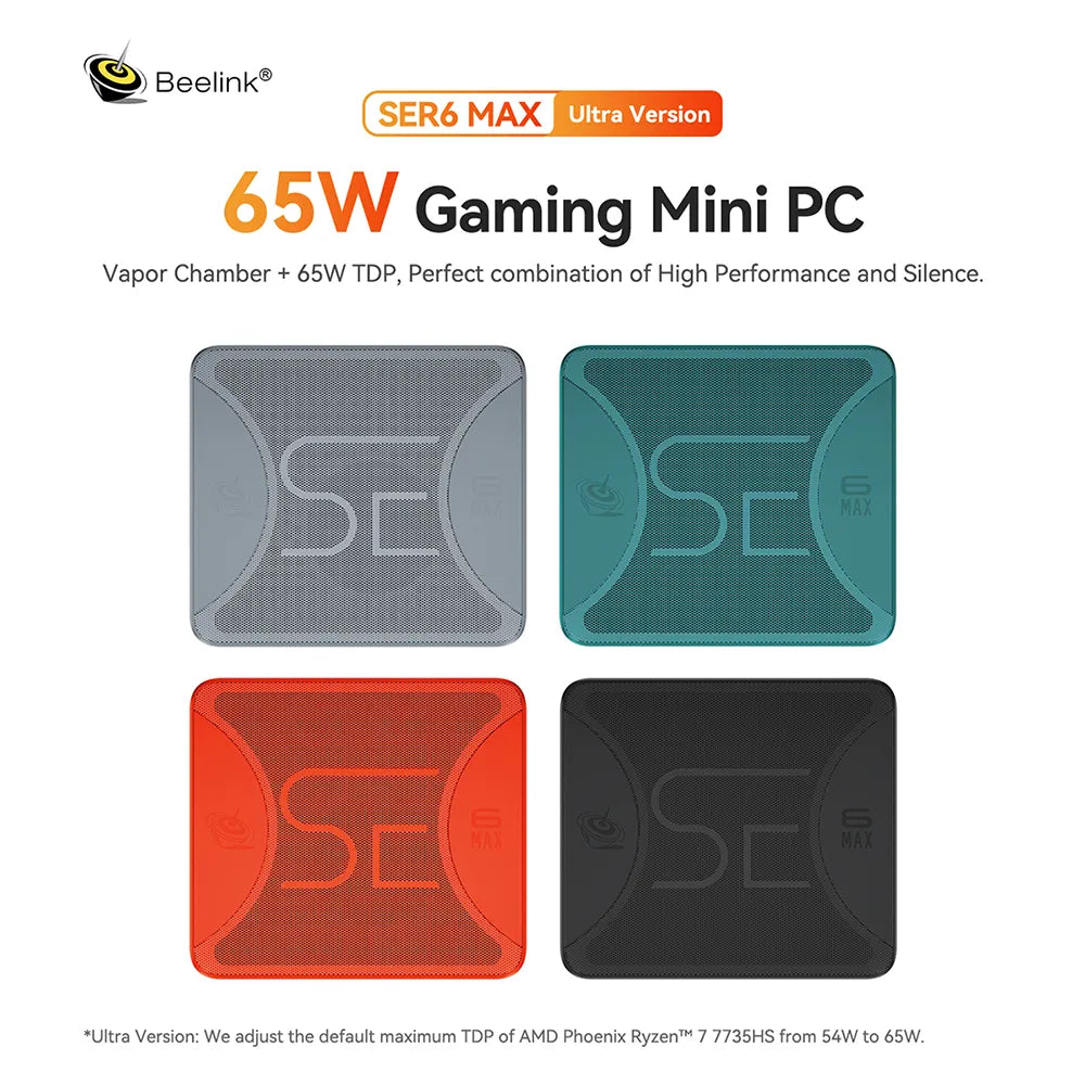 Beelink SER7 MAX Mini Pc AMD Ryzen™ 7 7840HS Windows 11 Pro SODIMM DDR5  5600Mhz NVME SSD WIFI 6 BT 5.2 4K HD Gaming MINI PC