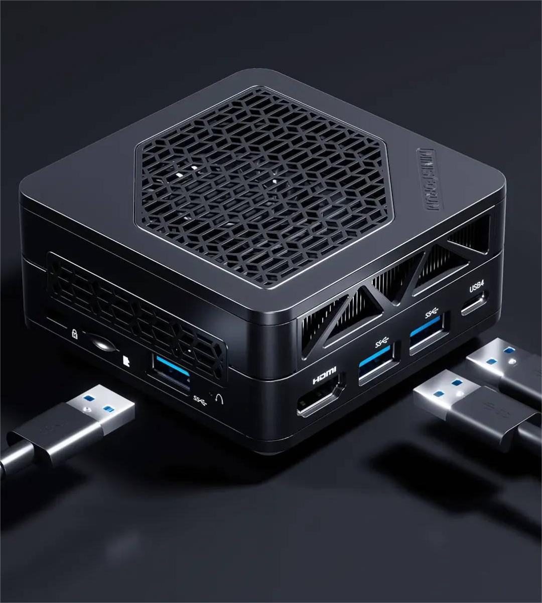 MINISFORUM EM680 Mini PC AMD Ryzen 7 6800U 8C/16T Tiny Computer, LPDDR5  32GB RAM PCIe4.0 512GB SSD, 1xHDMI+2xUSB4(8K