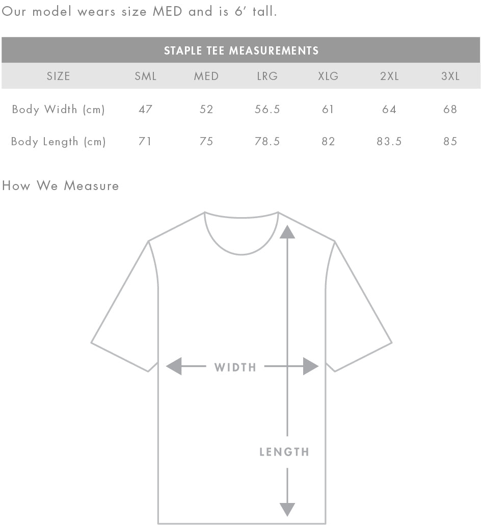 T-shirt Size Charts– Artist First