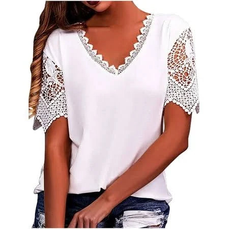 Product Image for Stilla | Vintersamling Mode Spids Trendy Dame T-shirts, Hvid / S