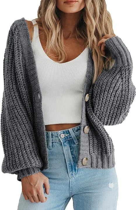 Product Image for Stilla | Dame Cardigan med Knapper, Gris / XL