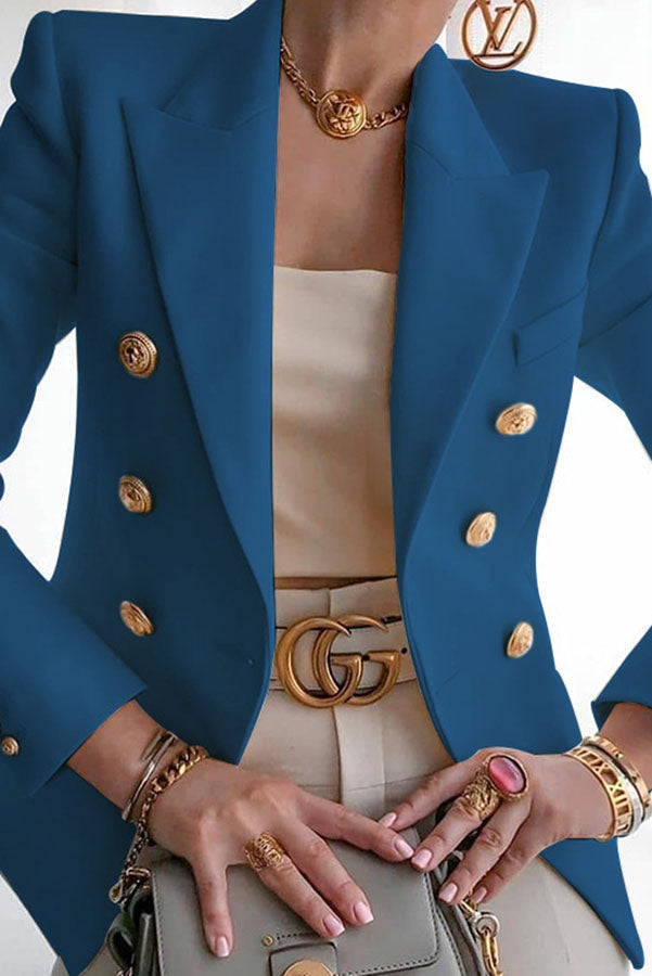 Product Image for Stilla | Just Go for It Metal Dobbeltbrystet Blazer, Blå / 2XL