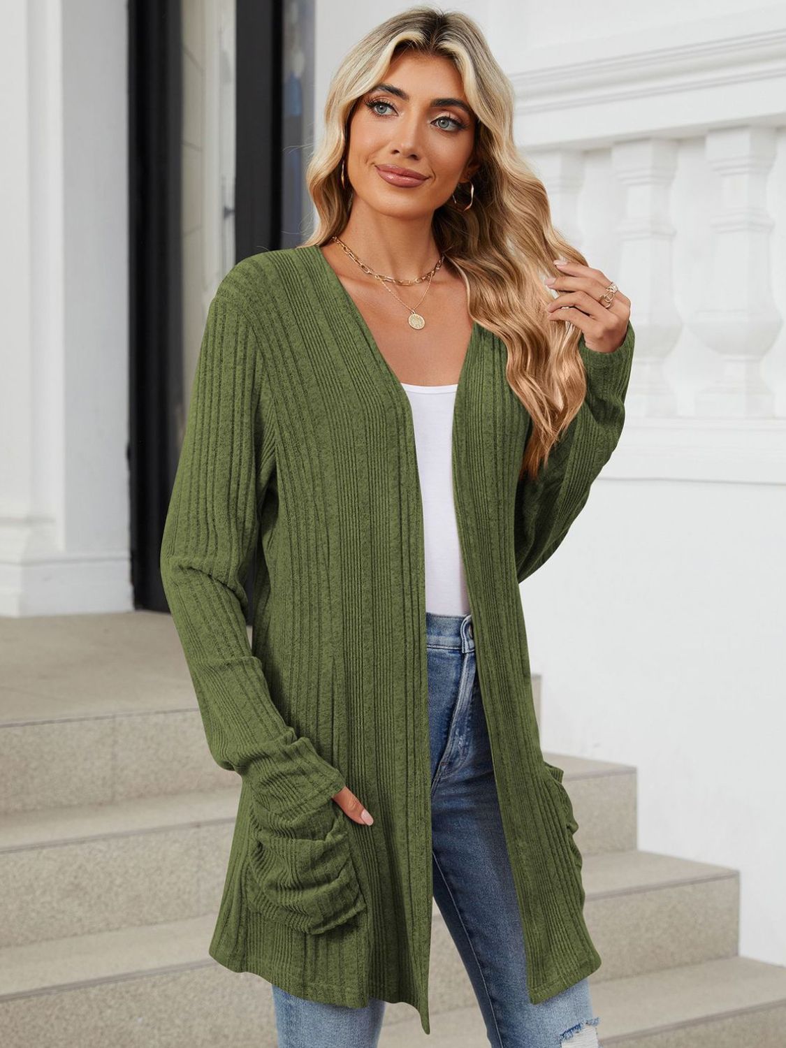 Product Image for Stilla | Lange Gilet Modet snit, Mørkegrøn / L