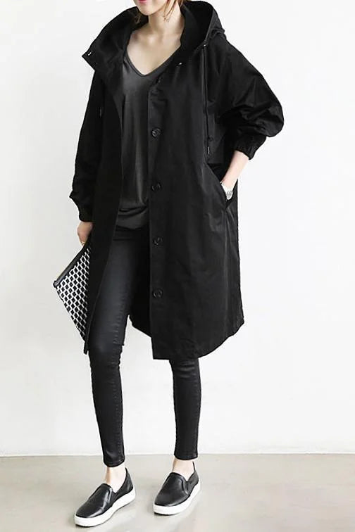 Product Image for Stilla | Skjold Trendsætter Oversized Regnfrakke, Sort / XL