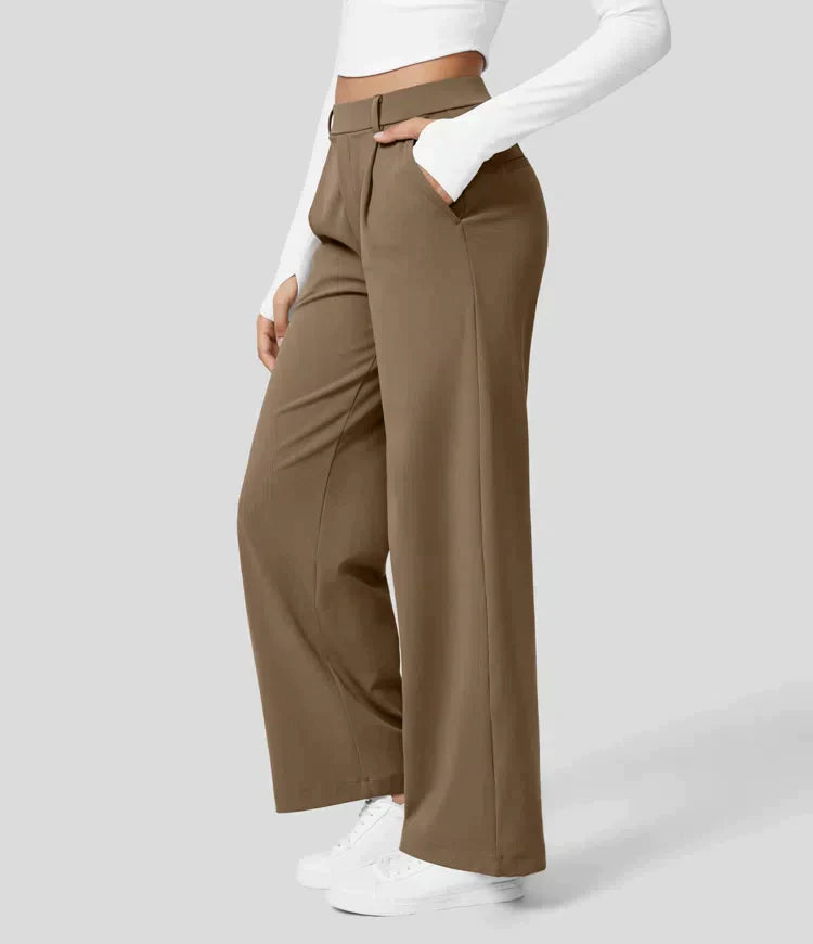 Product Image for Stilla | Høj Talje Strækbukser Med Lige Ben, Sepia / L