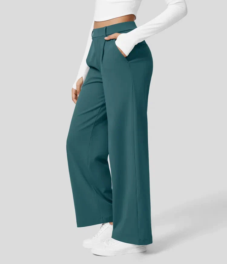 Product Image for Stilla | Høj Talje Strækbukser Med Lige Ben, Atlanterhavets dybder / 3XL