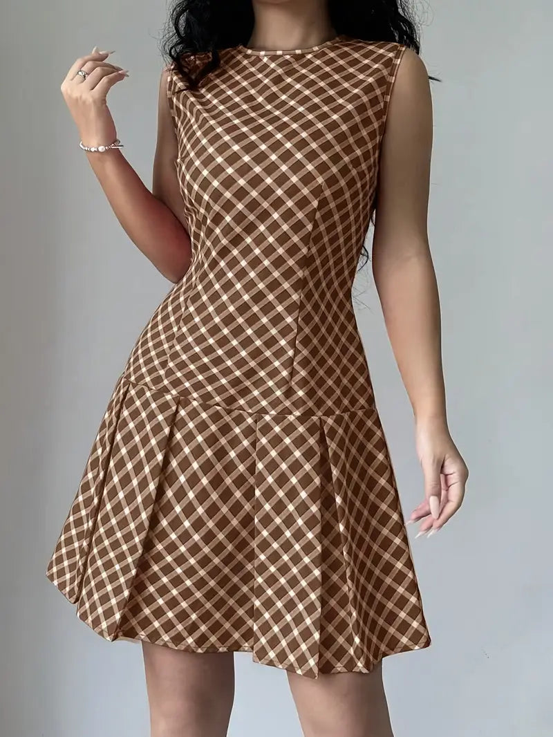 Product Image for Stilla | Moderne Sommerkjole Uden Ærmer, A-Facon, Komfortabel Og Elegant Til Enhver Lejlighed, Kaffefarve / XL