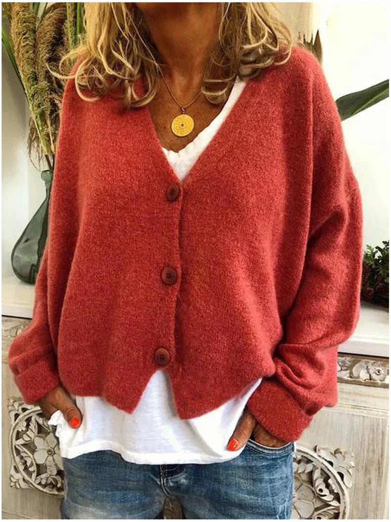 Product Image for Stilla | Premium Strikjakke, Orange Rød / 2XL