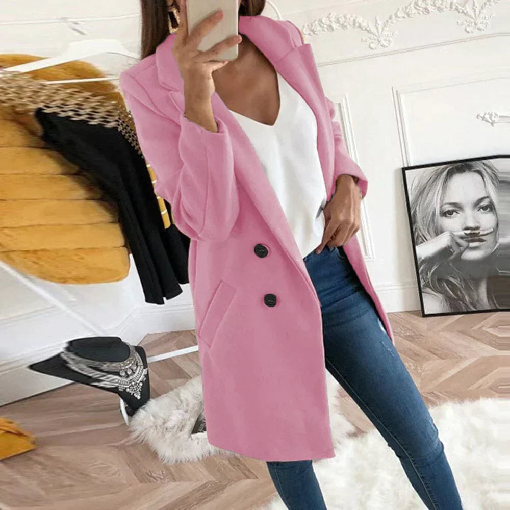Product Image for Stilla | Frakke Louise i Vintage Stil, Rosa / S