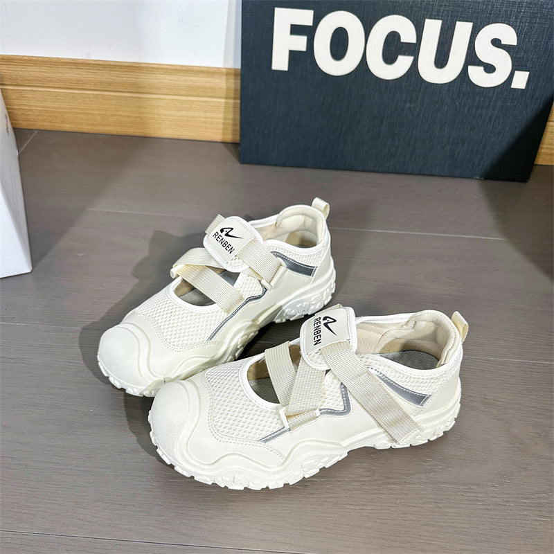 Product Image for Dame Sporty Vandrestøvler med skridsikre sålprofiler og åndbart mesh-overmateriale Stilla, Creme / 37
