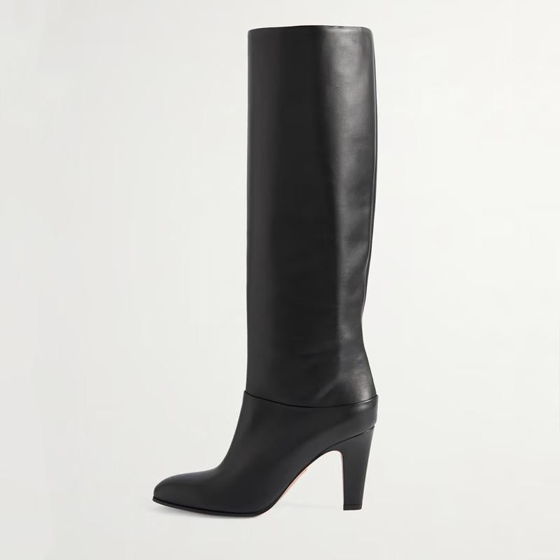Product Image for Femme Højglans Lange Lårhøje Stiletto Støvler Stilla, Hæren grøn / 33