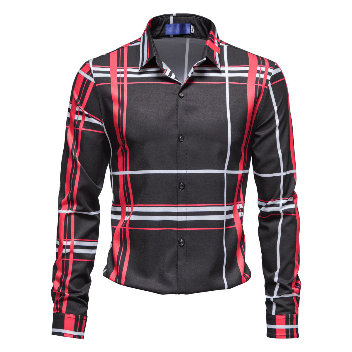 Product Image for Herrer Stilfuld Langærmet Karo Skjorte Stilla, Sort / XXL