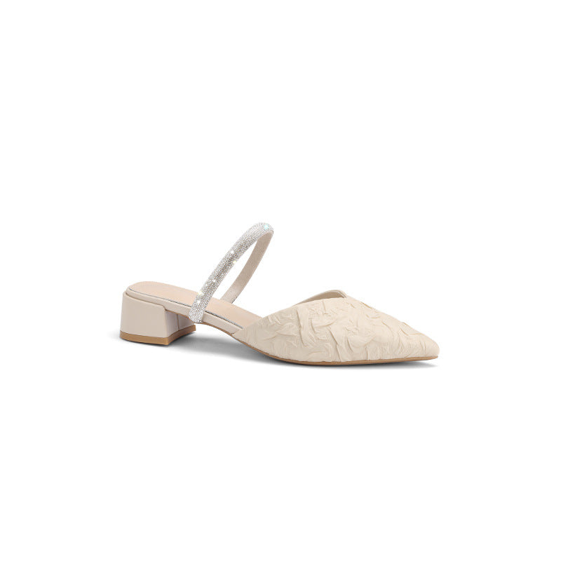 Product Image for Dame Sling-Pumps med kunstneriske teksturer og moderigtige glimmerrem Stilla, Beige / 40