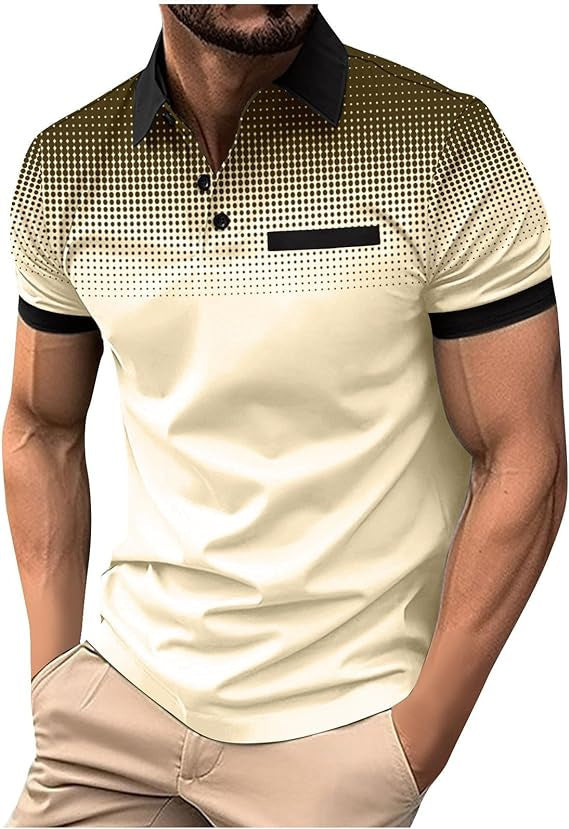 Product Image for Herrer Poloshirt med moderne gradient og minimalistiske accenter Stilla, Creme / XXL