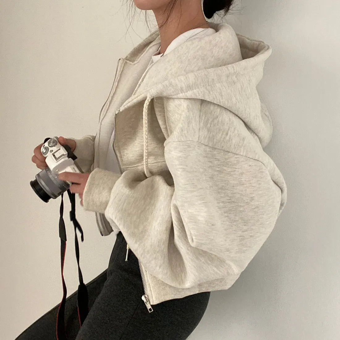 Product Image for Stilla | Størrelse Zip Hoodies, Beige / 2XL