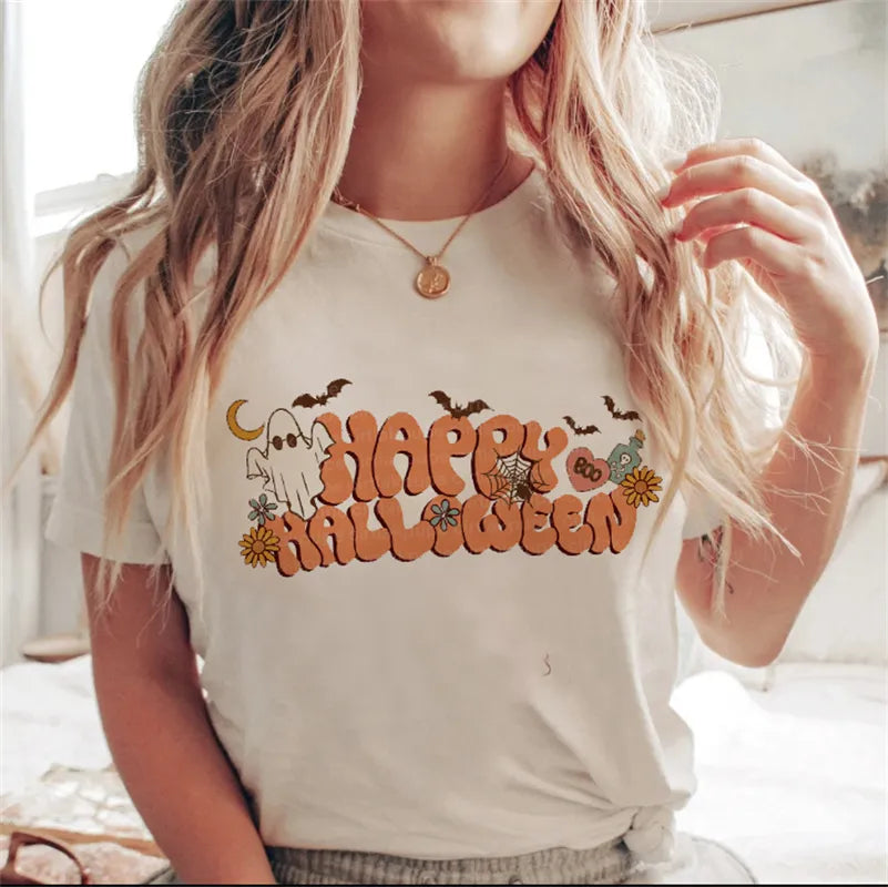 Product Image for Stilla | Mode Efterår Halloween T Shirt, Hvid3 / 3XL