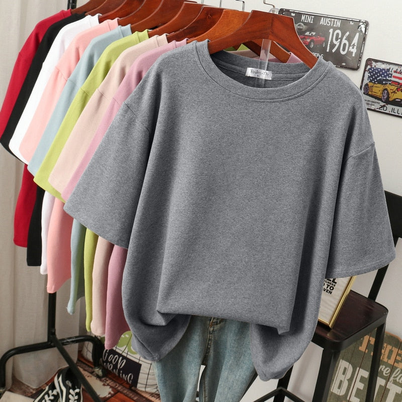 Product Image for Stilla | Kælentisk Bomulds Basic: Plus Size T-shirt Til Damer, Mørkegrå / XL