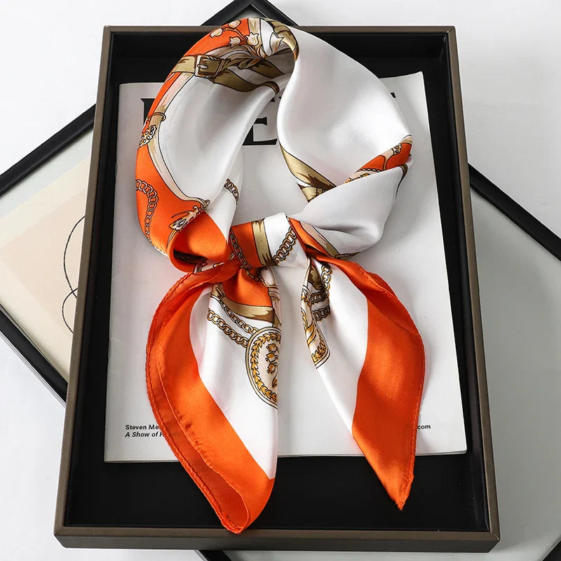 Product Image for Stilla | Square Silkescarf Med Chic Design, Orange