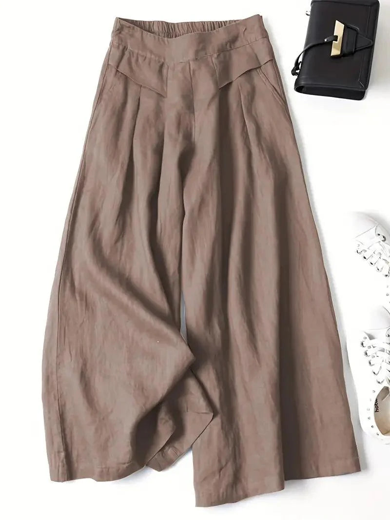 Product Image for Stilla | Høj Talje Tynde Slim Palazzo Bukser, XL / Karamel