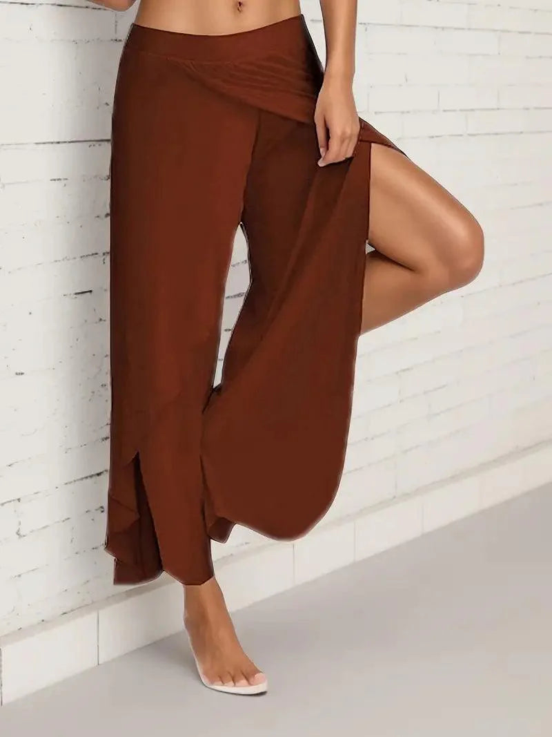 Product Image for Stilla | Flowey Slit Wide-Leg Pants, Kaffe / L