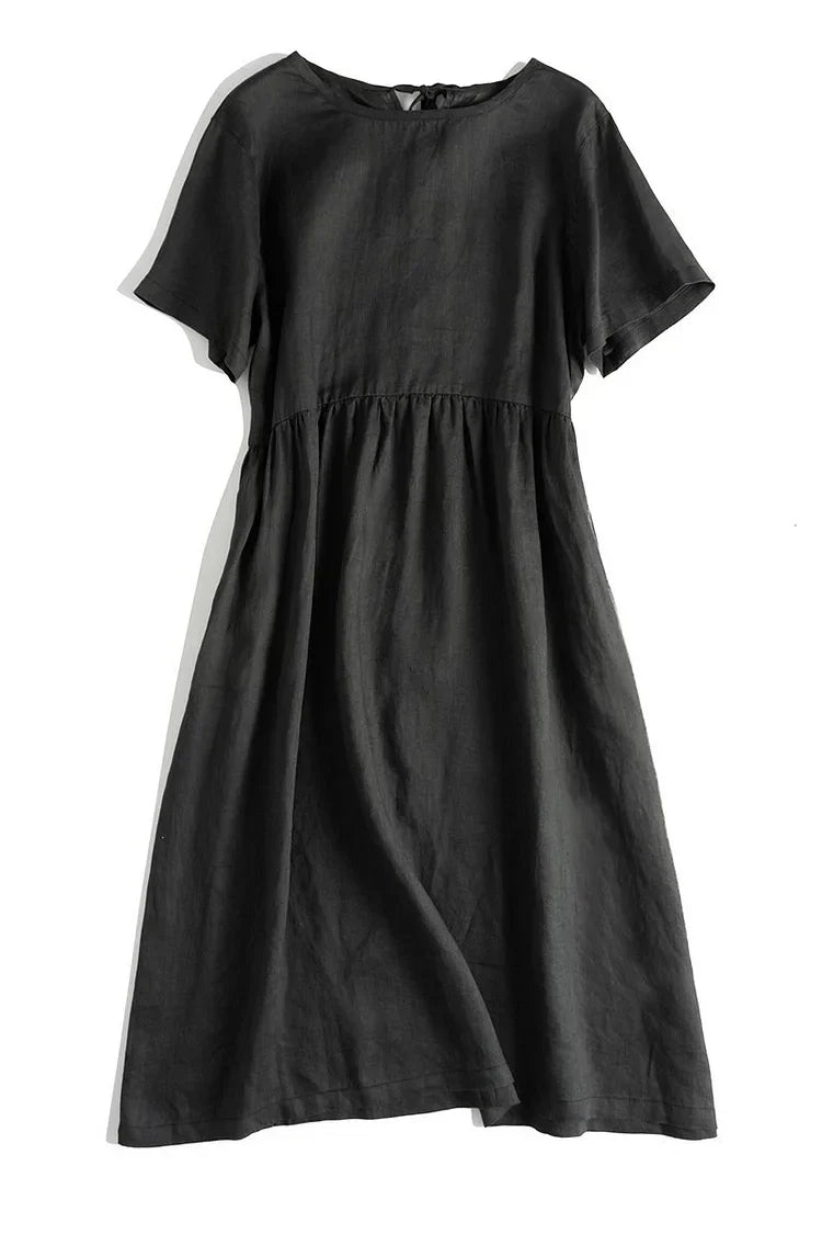 Product Image for Stilla | Lange, Løse Kjoler Til Kvinder Af Ren Linned I Klare Farver Sommerlige, Afslappede Outfits, Sort / XL