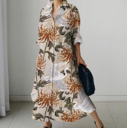 Product Image for Stilla | Elegante Blomster Sommer Kjoler, Brun / M